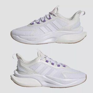 adidas Women's Alphabounce+ Sneaker, White/White/White, 8.5
